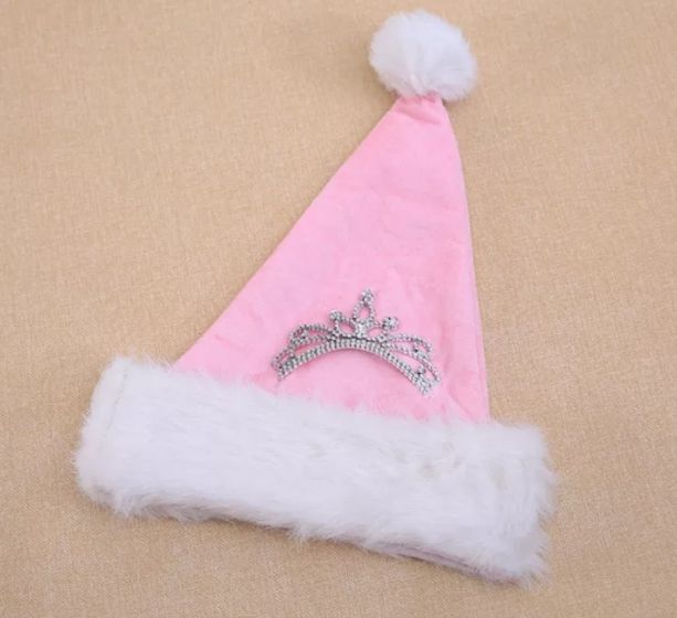 หมวกคริสมาส-สีชมพู-หมวก-คริสมาส-เจ้าหญิง-หมวกแซนตี้-หมวกซานต้า-หมวกสีชมพู-pink-princess-santy-santa-christmas-party-hat