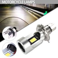 1pc Angel Eye LED H4 Motorcycle Headlight 12V 80V Blue Bulb 2600LM 6000K High/Low Beam Car Scooter Super Bright Headlamp