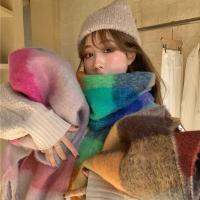 {Warm scarf}Acne Studios ผู้ชายผู้หญิงผ้าพันคอแคชเมียร์21SS AC Women 39; S Designer ผ้าห่มผู้ชาย39; S ลายสก๊อตที่มีสีสัน Tassels ผ้าคลุมไหล่นุ่มห่อผ้าพันคอ