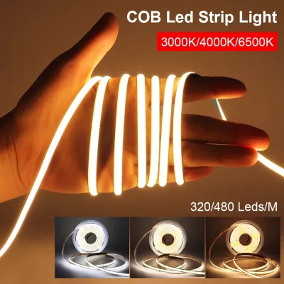 COB LED Strip Light 3000K-6500K 480 LEDs/m Warm White LED Strip Lights High Lumen Tape Lights for Home Kitchen DIY Lighting