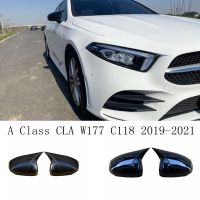 2ชิ้นเซ็ตรถแตรกระจกมองหลังปกคลุมสำหรับ Benz A คลาส CLA W177 C118 2019-2021มือซ้ายไดรฟ์ฝาครอบกระจก