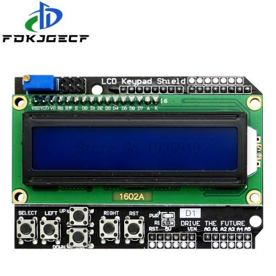 1ชิ้นหน้าจอ1602 LCD LCD1602 LCD ที่คลุมแป้นปุ่มแผงวงจรรวมสำหรับ ATMEGA328 Arduino ATMEGA2560ราสเบอร์รี่ Pi UNO สีน้ำเงิน