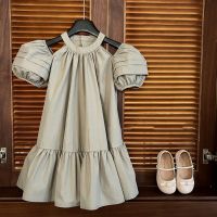 Princess Dresses 2023 Summer Puff Sleeve A-line Above Knee Length Pullover New Korean Cotton Fashion Casual Children Girls  by Hs2023