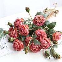 【CC】 2021 new 1 bunch 2 artificial European peony tea rose camellia silk flower home garden wedding decoration