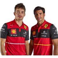 2022ล่าสุด F + Errari F1ชุดแข่งมอเตอร์ไซค์ผู้ชาย,เสื้อโปโลแขนสั้นแห้งเร็ว