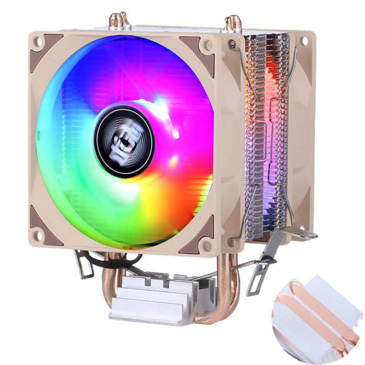 Cpu Cooler Cooling Fan RGB 90mm 2 Copper Pipe X79 X99 Motherboard AM4 For Intel LGA 2011 1200