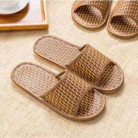 Bamboo Rattan Grass Slippers Summer Women and Mens Home Lovers Linen Slippers