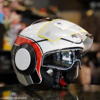 หมวกกันน็อคครึ่งใบมีชิลด์ AGV รุ่น ORBYT ลาย BRERA White Grey Red