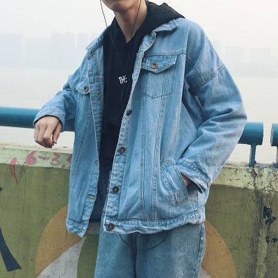 ผู้ชายขนาดใหญ่เกาหลี Denim แจ็คเก็ต2020 Mens Harajuku ญี่ปุ่น Streetwear กางเกงยีนส์ชาย Hip Hop Casual Windbreaker