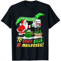 JHPKJFunny Christmas Santa Claus is Coming Men T-Shirt Short Sleeve Casual Cotton Boys T-Shirts Size S-3XL 4XL 5XL 6XL