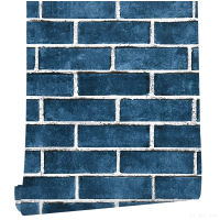 Plane 3D Effect Blue Brick Wallpaper Self-Adhesive Paper For Bedroom Home Decoration Peel And Stick Wall Sticks Easy To Paste