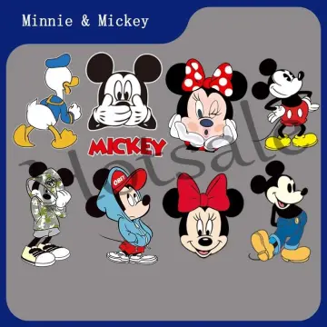 Disney Mickey Minnie Mouse Patches Iron On Hot Transfers Cartoon Clothing  Patch DIY Sewing Clothes Bag