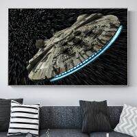 S Destroyer Millennium Falcon Canvas Wall Art โปสเตอร์พิมพ์ภาพภาพยนตร์คลาสสิกตกแต่งห้องนั่งเล่น