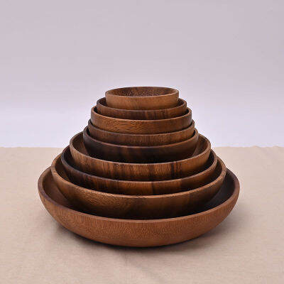 Acace Wood Round Fruit Plate จานผักดองไม้เนื้อแข็งจานไม้สร้างสรรค์