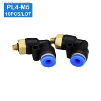 ◎♙ High quality 10Pcs of PL4-M5 M5 Male Thread to 4mm Elbow Pneumatic Connector Fittings