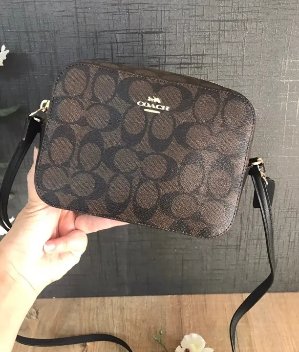 Coach Mini Camera Bag In Signature Canvas F91677 Brown/Black Lazada PH