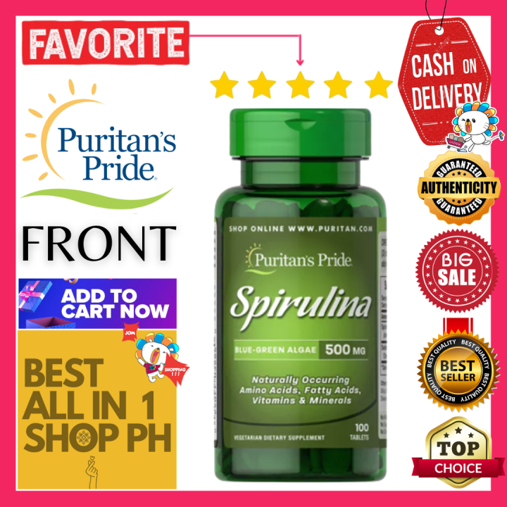Puritan’s Pride Spirulina BlueGreen Algae 500mg, 100 Tablets