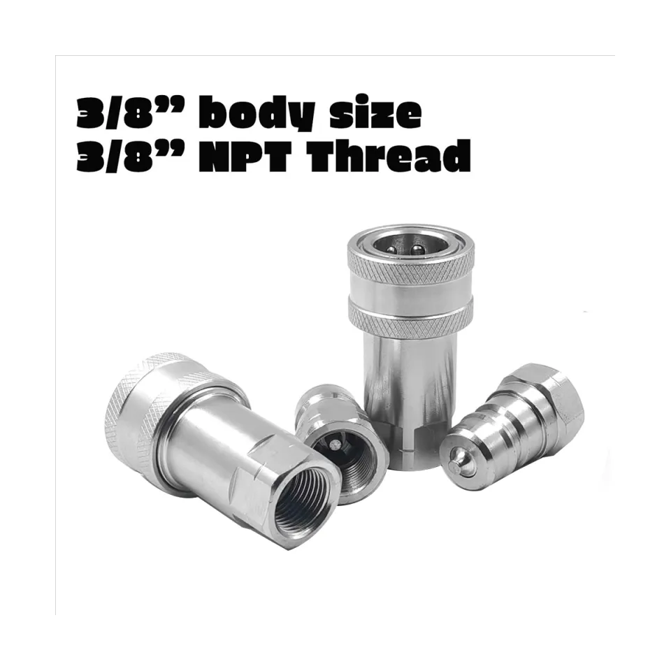 3/8 Ag Hydraulic Quick Connect Coupler Set, 3/8 NPT Thread