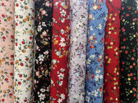ผ้าเมตร ผ้าจอเจียญี่ปุ่น ผ้าเครปชีฟอง ผ้าพีชสกรีน ผ้าเครปชีฟองลายดอก ผ้าดอก ลายใหม่ ชุดที่4 หน้ากว้าง 55 นิ้ว หน่วยขายเป็นเมตร
