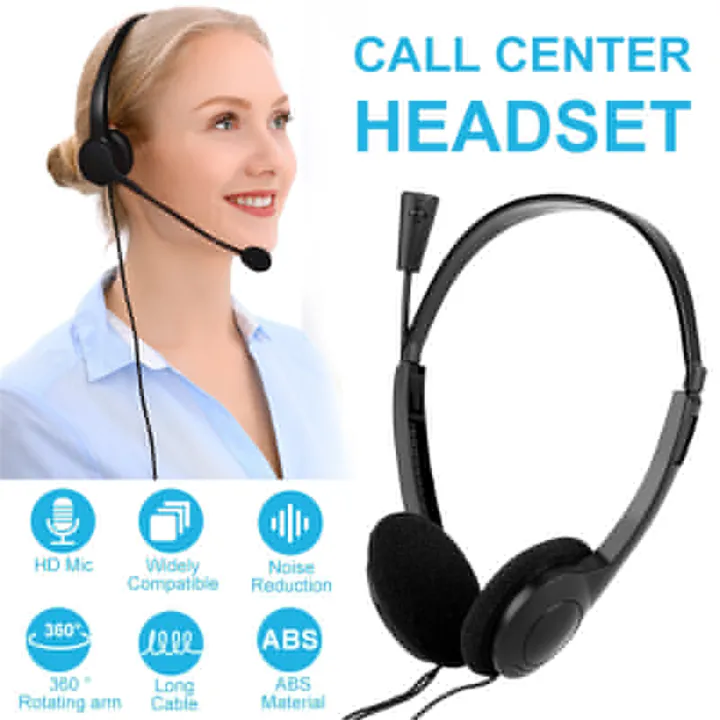 Original Headmounted Wired Headset with Noise Cancelling Microphone Universal USB/3.5mm jack