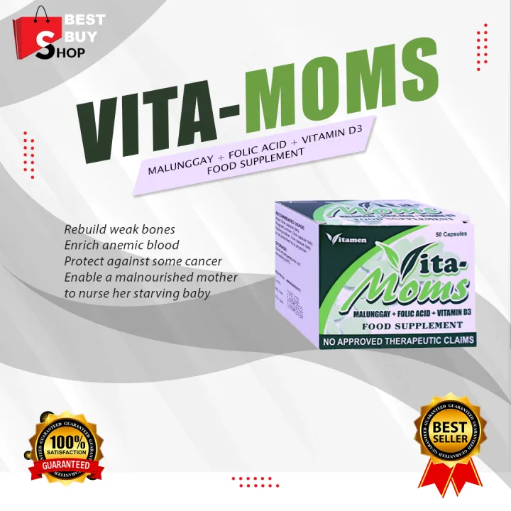 VITA MOMS MALUNGGAY FOOD SUPPLEMENTS ON HAND AUTHENTIC 100 CAPSULES ...