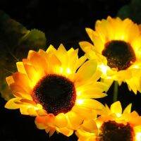 Outdoor Waterproof LED Plug-in Landscape Light Sunflower for Garden Roadside Decoration Solar Sunflower Garden Lawn Light