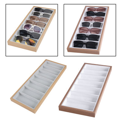 7 Slot Travel Sunglasses Organizer Collector-กล่องเก็บแว่นตาไม้-จอแสดงผลที่ใส่แว่นตาหลายอัน