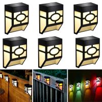 Outdoor Solar LED Light Retro Wall Lamp Fence Decorative Lantern IP65 Waterproof For Deck Patio Street Yard Landscape Decor