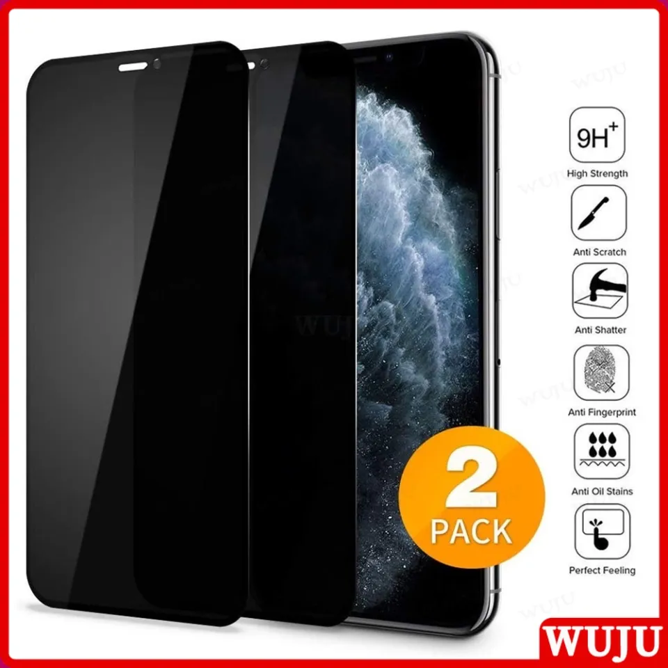 [2 Pack] Privacy Screen Protector for iPhone 11 Pro Max/iPhone Xs Max  Anti-Spy Tempered Glass Film Upgrade 9H Hardness Case Friendly Easy  Installation