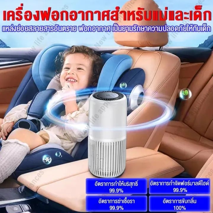 รุ่นใหม่-เครื่องฟอกอากาศ-เครื่องฟอกอากาศในรถยนต์-air-purifier-เครื่องฟอกอากาศไอออนลบในรถยนต์-ใช้ได้ทั้งในรถและที่บ้าน-ฆ่าเชื้อด้วยไอออนลบ-กําจัดฟอร์มาลดีไฮด์-ควันบุหรี่มือสอง-เครื่องฟอกอากาศพกพา-เครื่