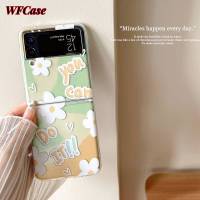 WFCase ปลอกสำหรับ Samsung Z Flip5 Samsung Z Flip4 Samsung Z Flip3 Minimalist เคสโทรศัพท์พับดอกไม้สี (+ สายรัดข้อมือ) กล้องเต็มกรอบเคสป้องกัน