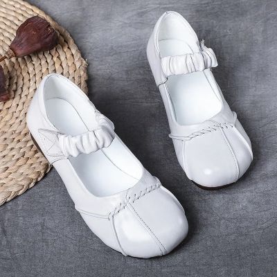 hot【DT】 Plain Mary Shoes Elastic Ballet Flats Woman Dancing Loafers Ladies Leather
