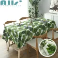 【Table Cloth】Linen ผ้าผ้าปูโต๊ะกันฝุ่นสี่เหลี่ยมผืนผ้าพืชลายผ้าคลุมโต๊ะหลายขนาด. 