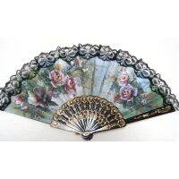 Spanish style Hand Fan Decorative Design Peony Flower