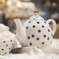 PHILOS กาน้ำชา เซรามิก ทรงกลมเตี้ย ลายจุด MISS ETOILE, TP034 TEAPOT CERAMIC SMALL DOT