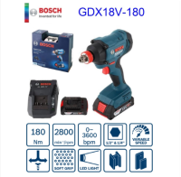 BOSCH ไขควง1/4-บล๊อก1/2ไร้สาย GDX18V-180 มาพร้อม แบตและแท่นชาร์จ เครื่องมือช่าง รับประกัน