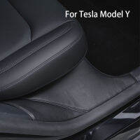 2Pcs สำหรับ Tesla รุ่น Y 2019-2022 2023ด้านหลังประตูหนังป้องกันประตู Mat Dirt Proof Pad รถอุปกรณ์เสริม