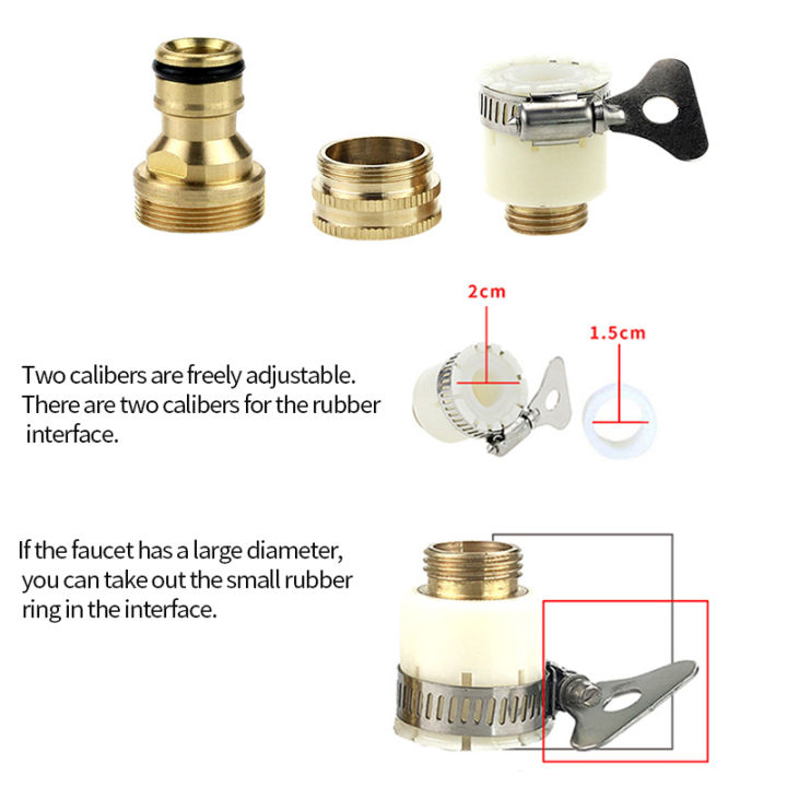 universal-15mm-23mm-kitchen-hose-adapter-ก๊อกน้ำโลหะ-quick-connector-mixer-ท่ออะแดปเตอร์ข้อต่อท่อสำหรับรดน้ำสวน-tutue-store