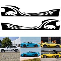 2Pcs Racing Sports Stickers Spray Flames Side Door Car Stickers And Decals Fire Stripe Whole Body Vehicle Auto Decoration