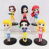 Princess ตัวเลข Prince ตุ๊กตา6ชิ้นล็อต Mermaid Cinderella ดอกไม้ Fairy Action Figures PVC Collection 10Cm