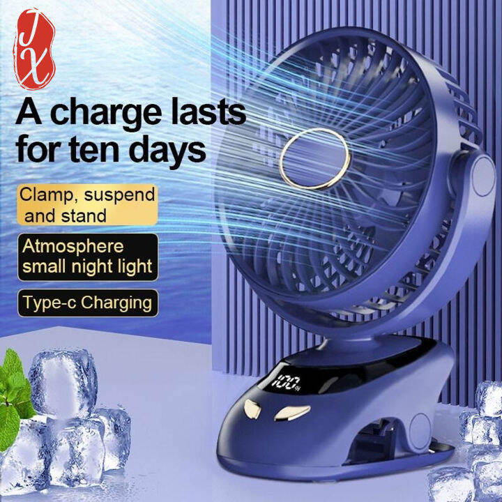 15000mAh Portable USB Rechargeable Clip Fan Strong Wind Mini Cooling