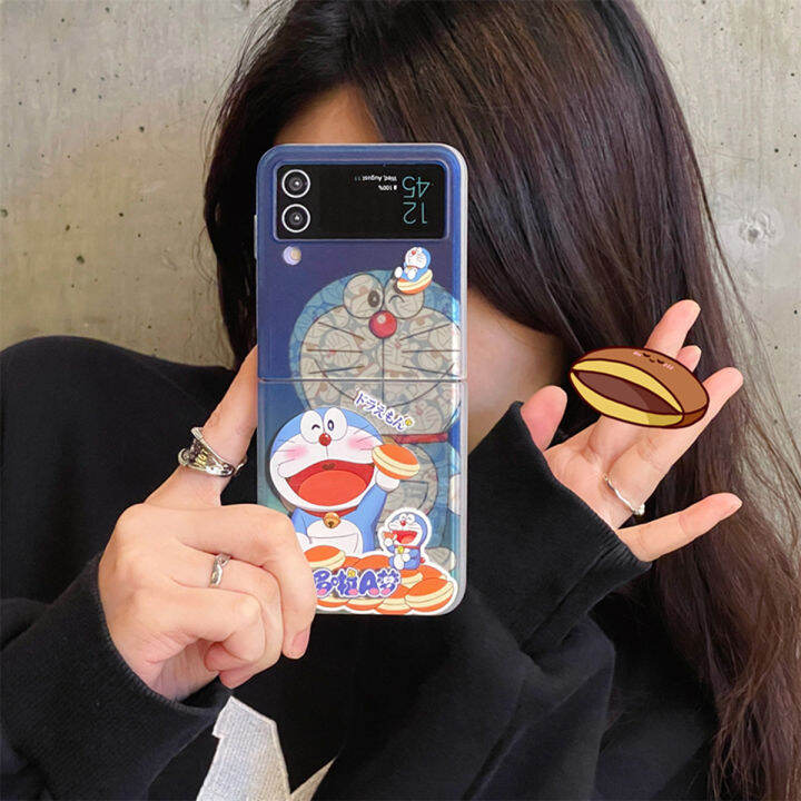 เคสฝาพับสำหรับ-samsung-galaxy-z-4-z-flip-3ลายการ์ตูนน่ารักยอดนิยมอะนิเมะตัวละครโดราเอมอนสำหรับ-samsung-z-พลิก3ฝาครอบป้องกันโทรศัพท์ดีไซน์