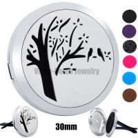 Tree with Birds 30mm 316L Stainless Steel Essential Oil Car Locket Aroma Car Aromatherapy Locket drop shipping