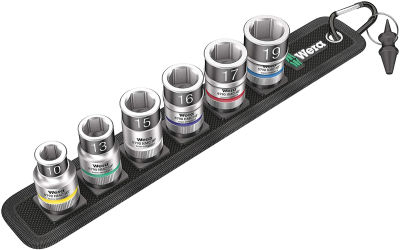 Wera 05003995001 Belt C 1 Zyklop Socket Set with Holding Function, 1/2" Drive, 7 Pieces