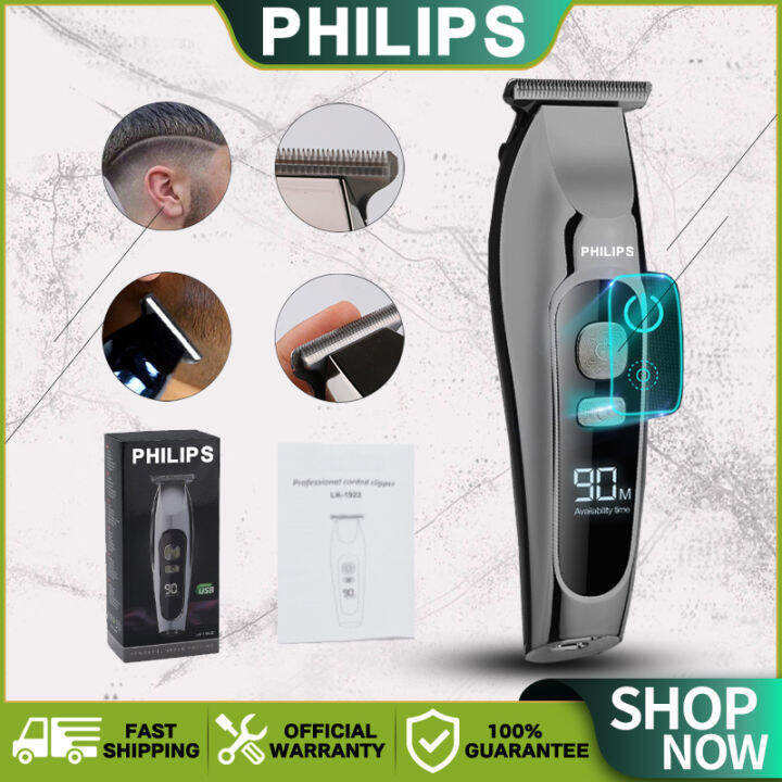 PHILIPS Hair Trimmer For Men Rechargeable Professional Hair Razor Led