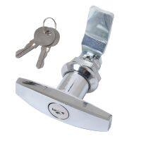 ✑✑ Silver Safe Garage Door Opener T Handle Lock With 2 Keys For Toolbox Cabinet