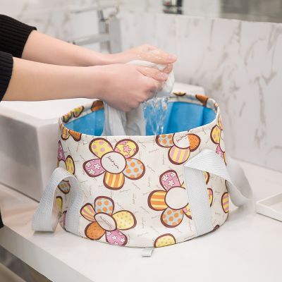 ✼ foldable portable basin travel foot soaking bucket large laundry bag wash bucket