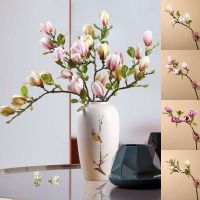 【DT】 hot  New Artificial Magnolia Flower Branch For Home Living Room Decoration Fake Silk Plant Wedding Party Simulation Flower Bouquet