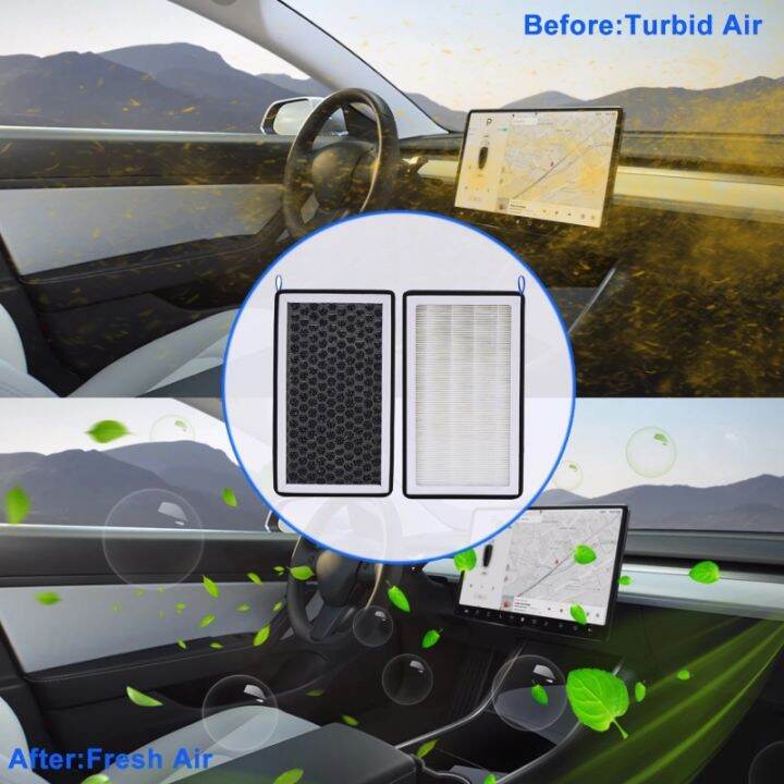 Activated Carbon Air Filter For Tesla Model 3 HEPA with Activated