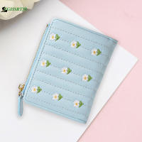 Dompet Koin ซิปจัดระเบียบกระเป๋าเก็บบัตรสำหรับผู้หญิงกระเป๋าพับครึ่งกระเป๋าสตางค์ขนาดเล็กวันวาเลนไทน์ของขวัญสำหรับผู้หญิง